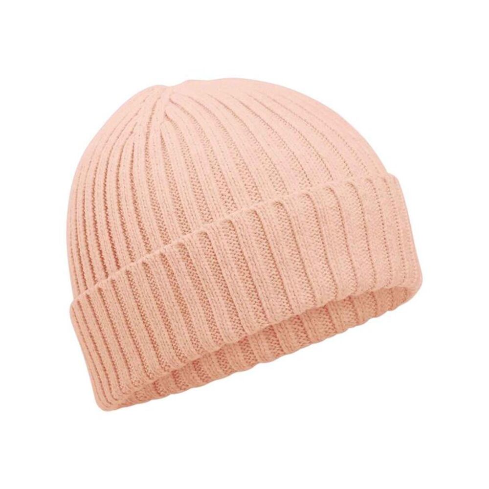 Beechfield Childrens/Kids Natural Cotton Beanie / Peach